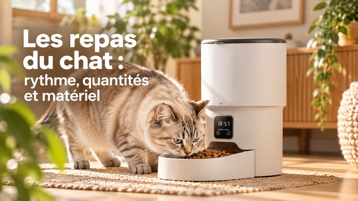 Les repas du chat : rythme, quantités et matériel