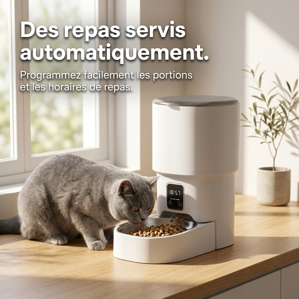 Distributeur Automatique de Croquettes pour Chat 4L