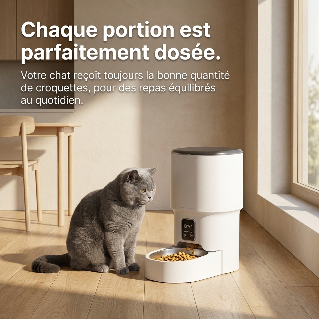 Distributeur Automatique de Croquettes pour Chat 4L