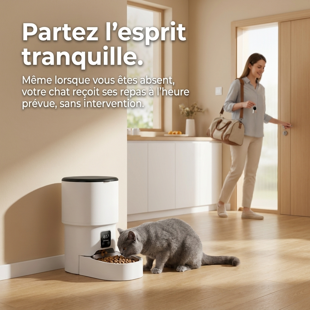 Distributeur Automatique de Croquettes pour Chat 4L