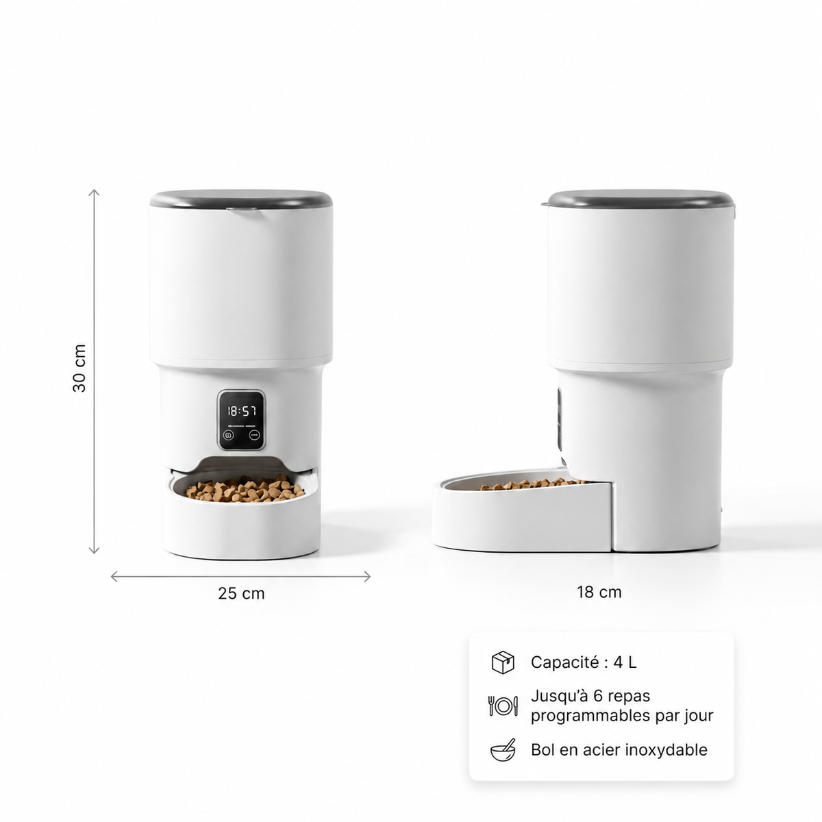 Distributeur Automatique de Croquettes pour Chat 4L