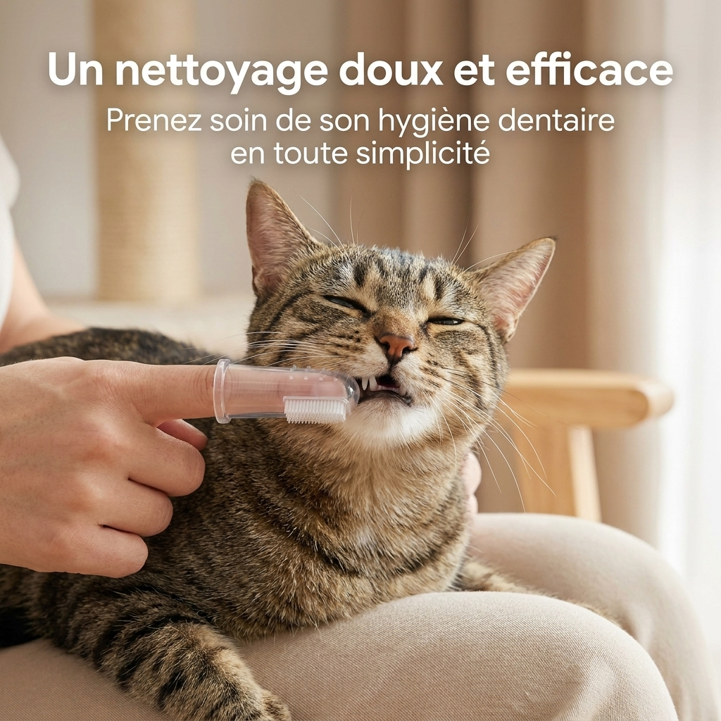 Brosse à Dents pour Chat — Doigtier Silicone (Lot de 5)