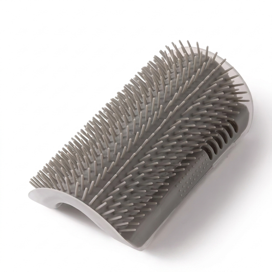 Brosse de toilettage murale MiaouLab grise, picots en silicone souple