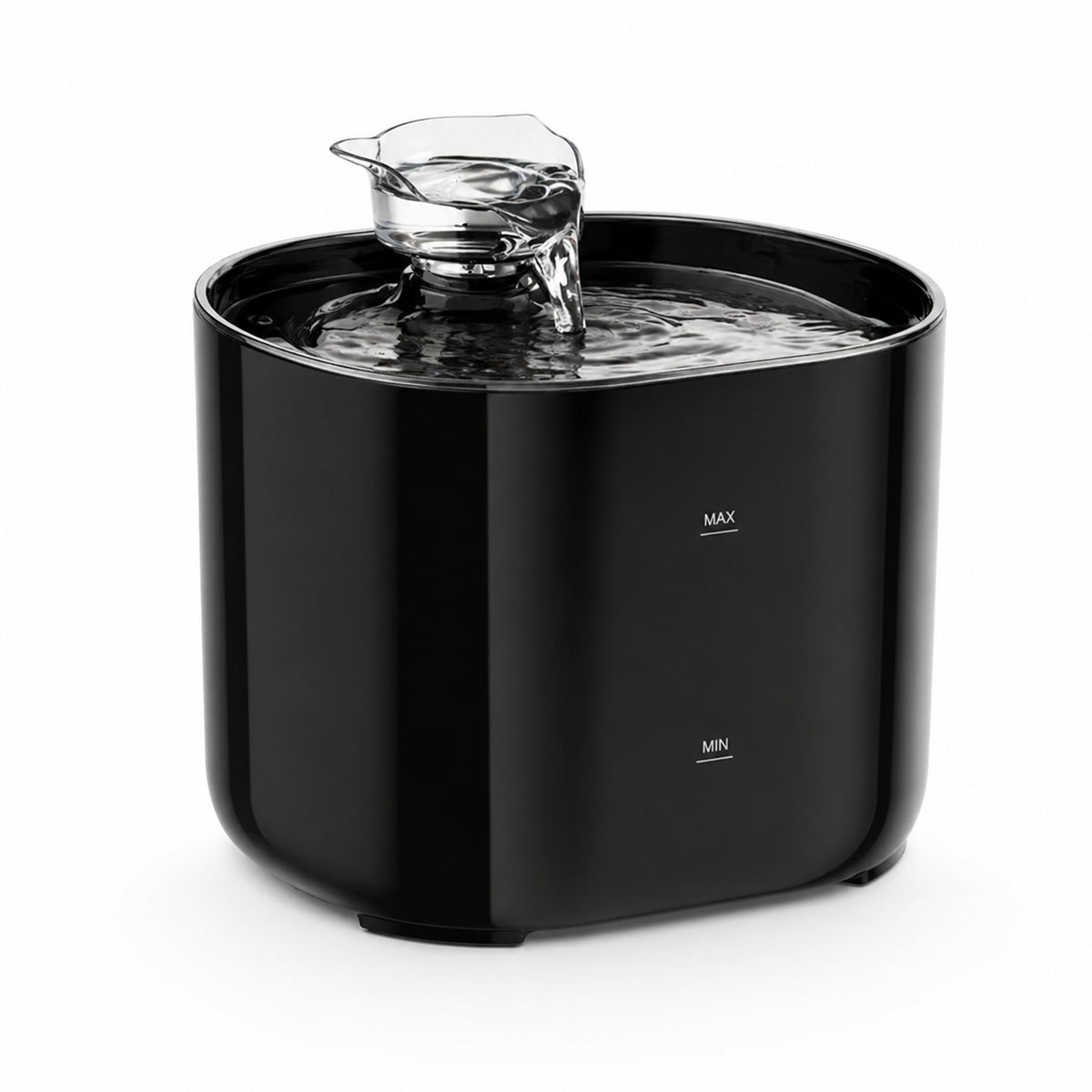 Fontaine à eau MiaouLab 2 litres, noire, avec son bec verseur transparent