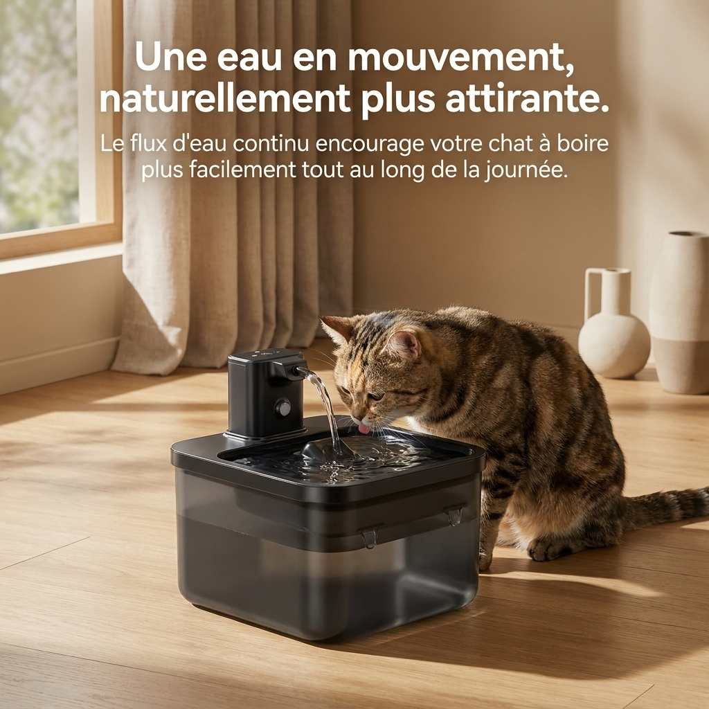 Fontaine à Eau Premium pour Chat — Inox, Grande Capacité, Sans fil