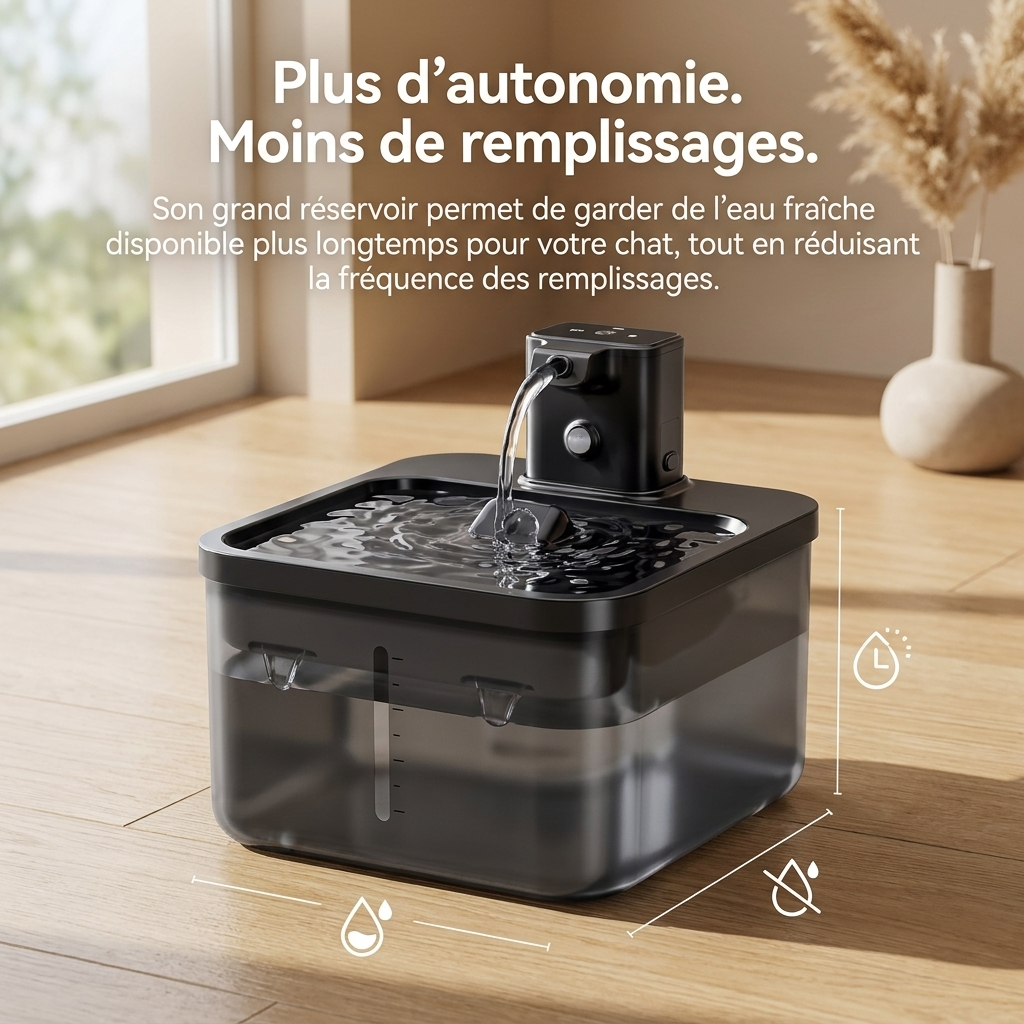 Fontaine à Eau Premium pour Chat — Inox, Grande Capacité, Sans fil