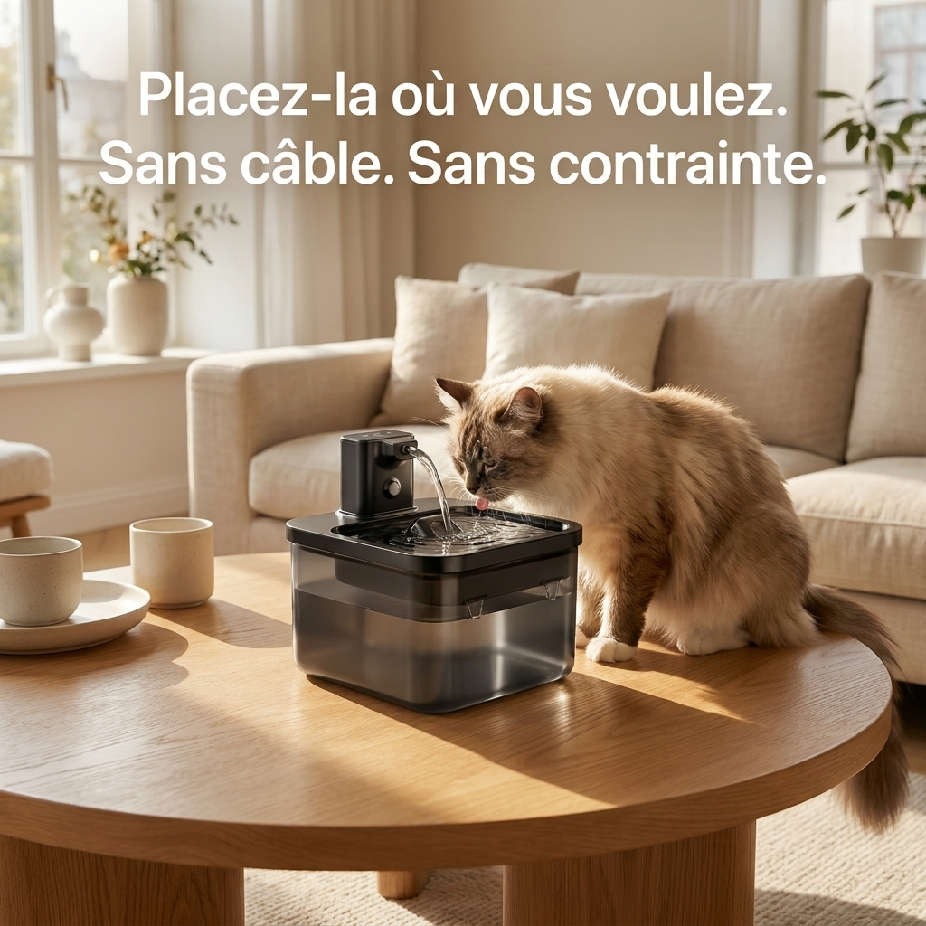 Fontaine à Eau Premium pour Chat — Inox, Grande Capacité, Sans fil
