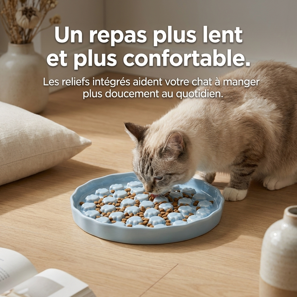 Gamelle Anti-Glouton Céramique pour Chat