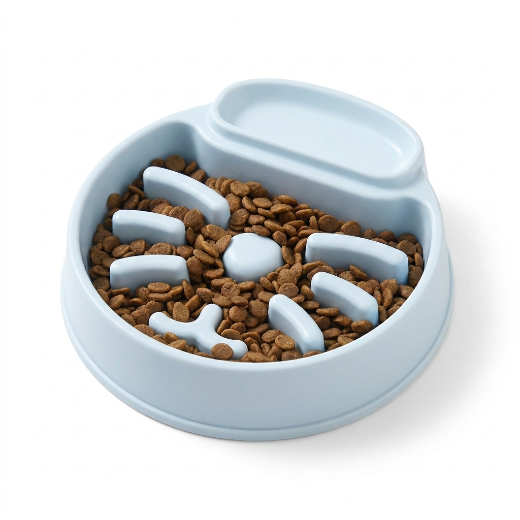 Gamelle Anti-Glouton pour Chat — Repas Ralentis, Sans BPA