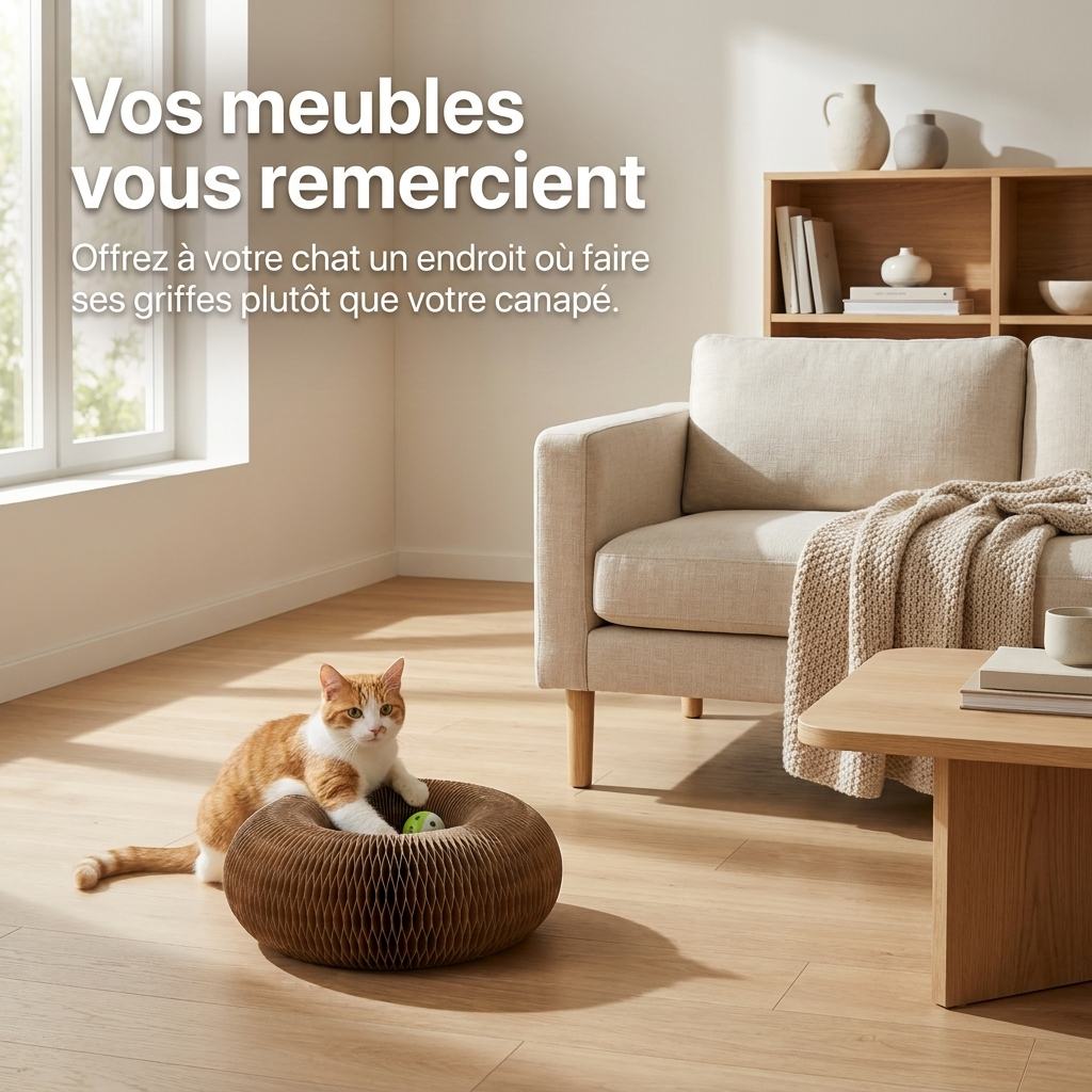Griffoir Donut pour Chat — Carton Naturel