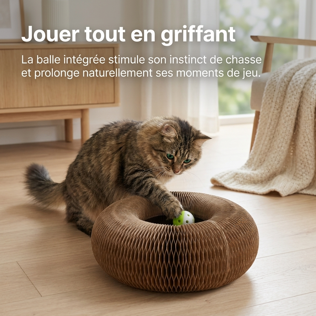 Griffoir Donut pour Chat — Carton Naturel