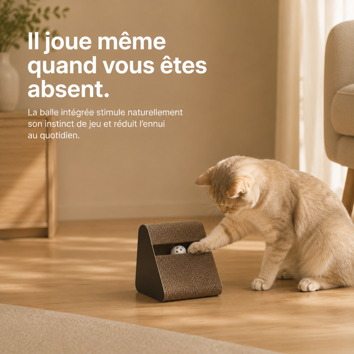 Griffoir Triangle pour Chat — Carton Naturel
