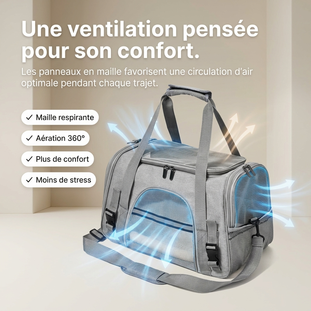 Sac de Transport pour Chat — Approuvé Cabine Avion
