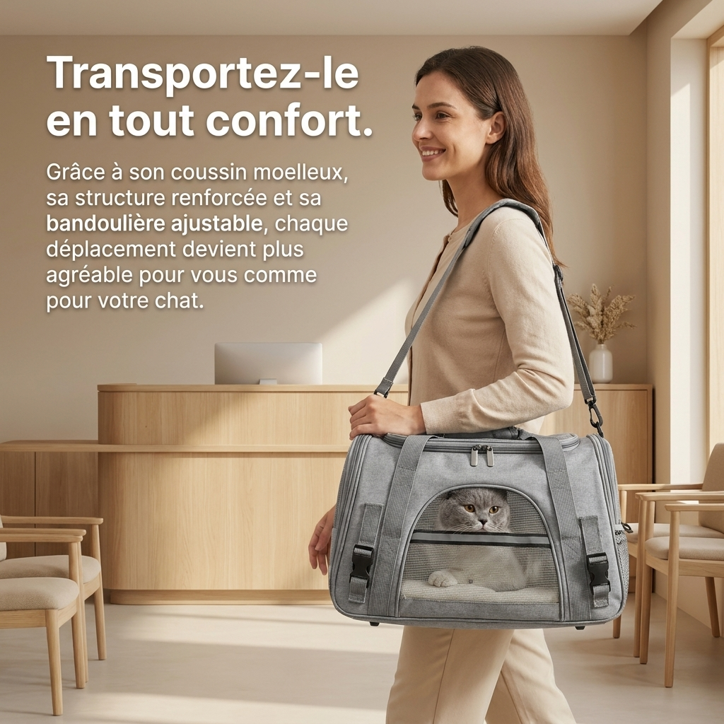 Sac de Transport pour Chat — Approuvé Cabine Avion
