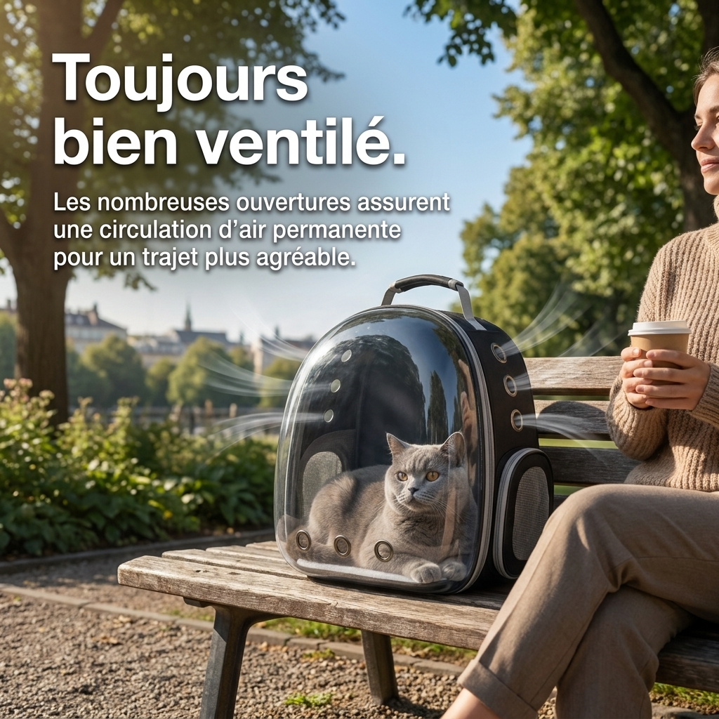Sac à Dos Bulle pour Chat — Hublot Panoramique, Ventilé & Sécurisé