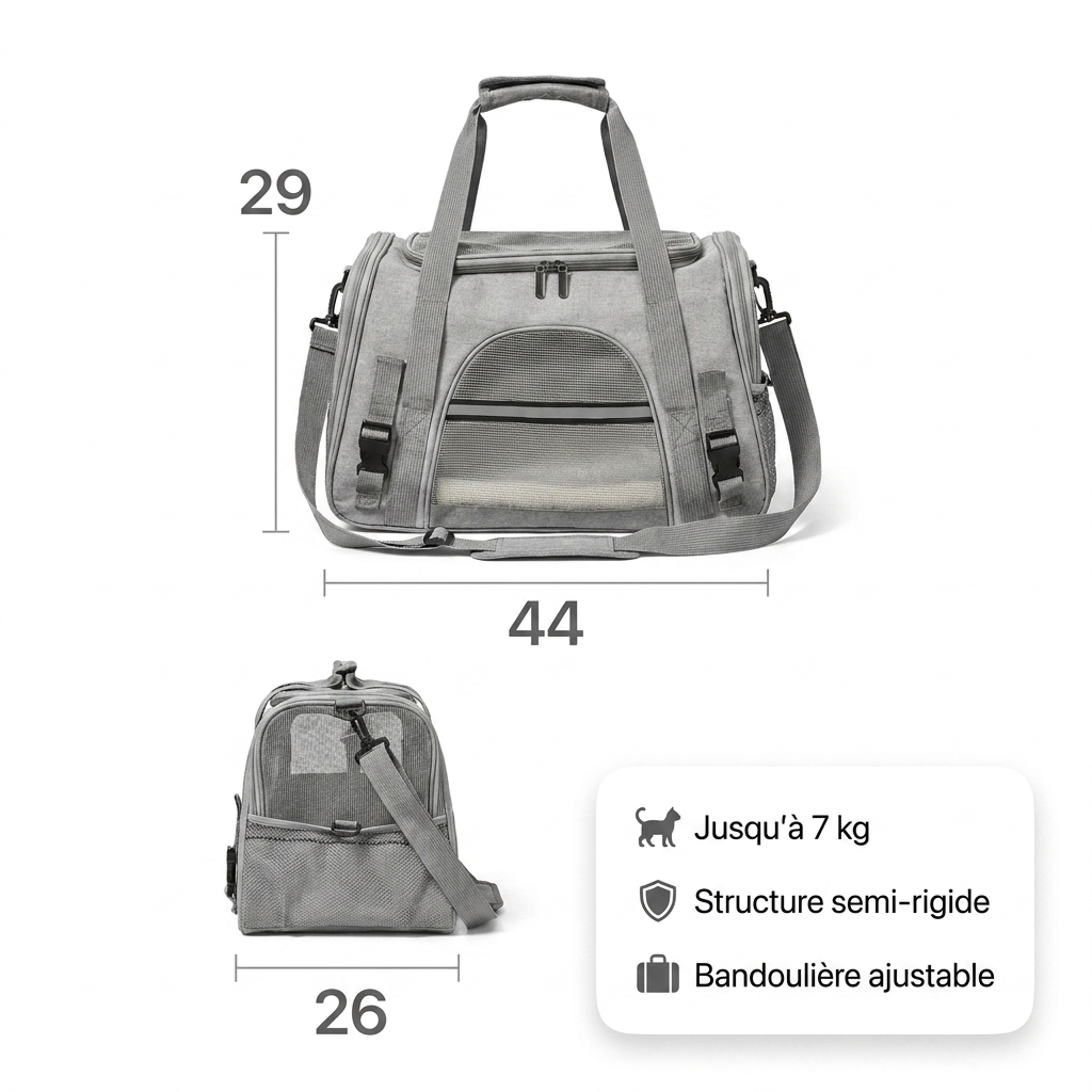 Sac de Transport pour Chat — Approuvé Cabine Avion