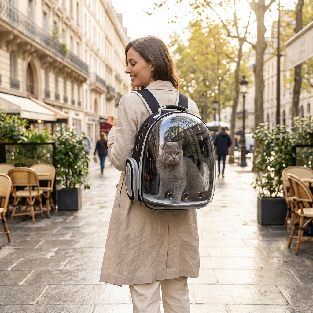 Sac à Dos Bulle pour Chat — Hublot Panoramique, Ventilé & Sécurisé