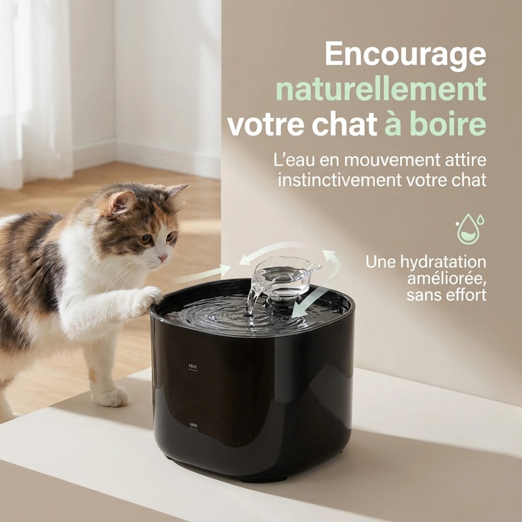 Fontaine à Eau pour Chat 2L, Silencieuse et Filtrée